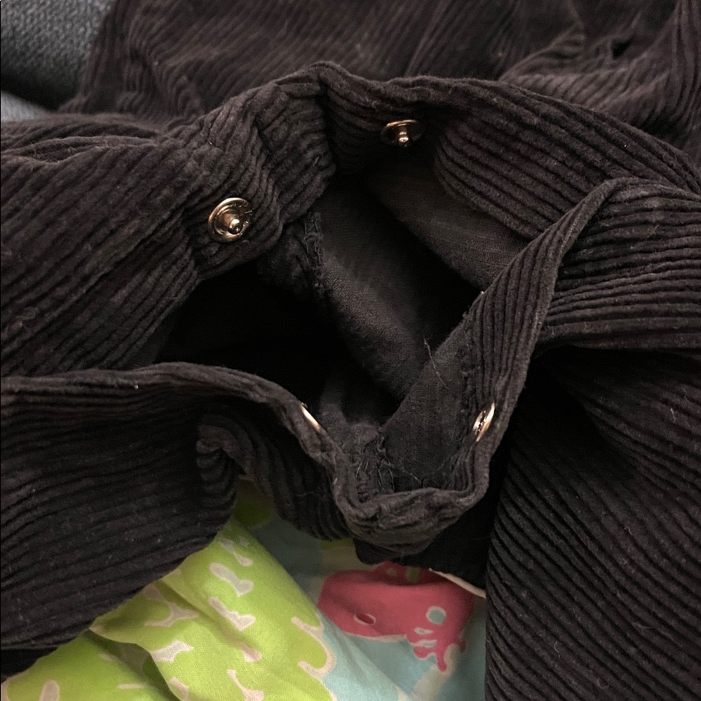 Vintage Wee Winners Black Corduroy Kids Overalls with Red Heart Accents - Picture 5 of 6